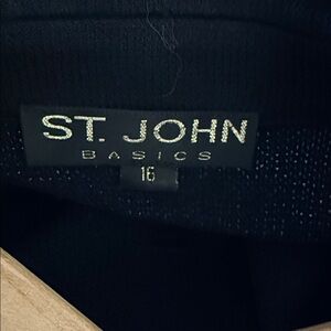 St. John Collection Black Basics Knit Coat. Stops at the knee. Plus Shell.